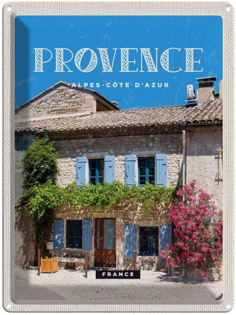 vianmo Blechschild 40x30 cm Provence alpes-sote d ́azur Altstadt Bildmotiv Reisemotiv Abenteuer Reisen Europa Urlaub