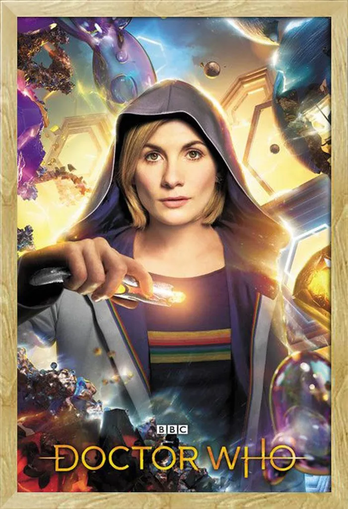 Doctor Who - Poster - Universe Calling + cornice rimovibile, Shinsuke® Maxi MDF faggio, vetro acrilico