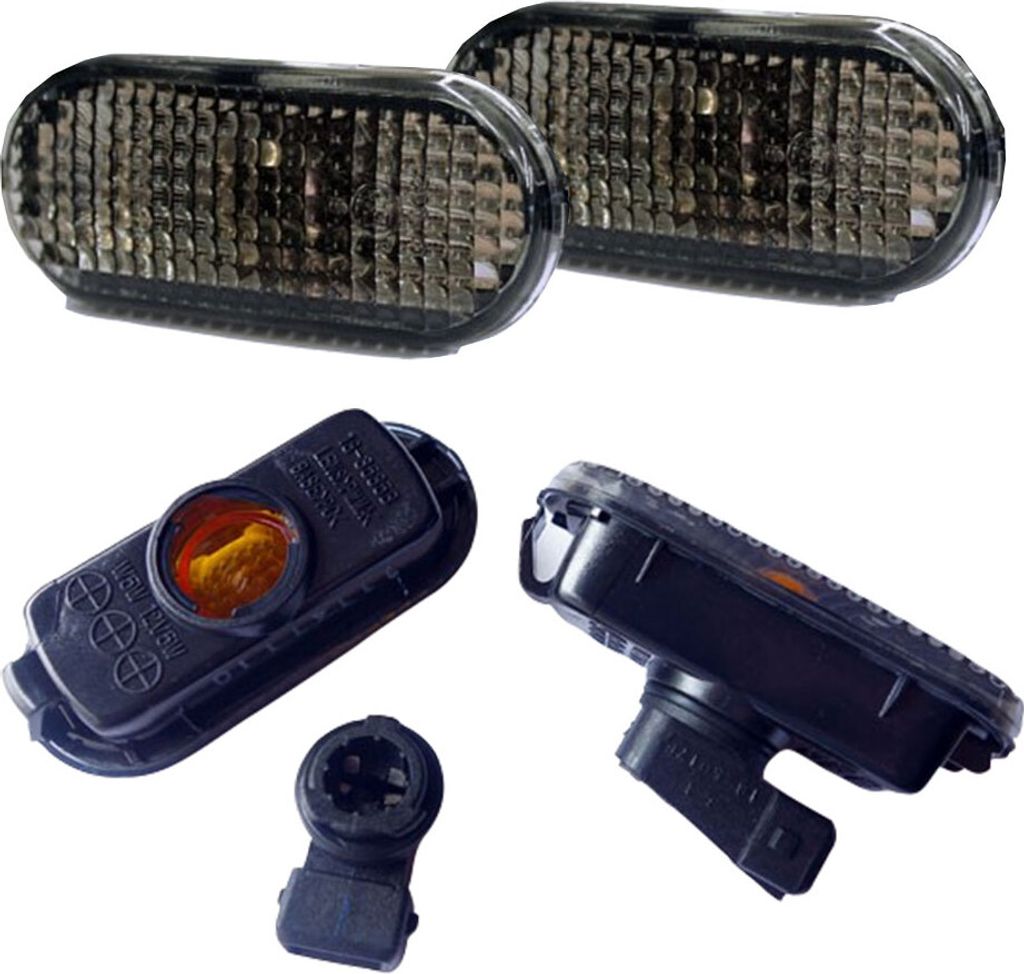 2x prémiové bočné smerovky v čiernej / dymovej farbe Obrázok produktu 