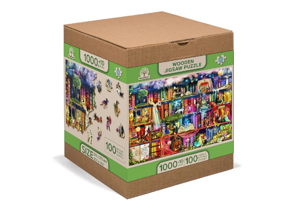 Puzzle Wooden City Treasure Hunt Bookshelf 1010 Teile Holz Produktbild 