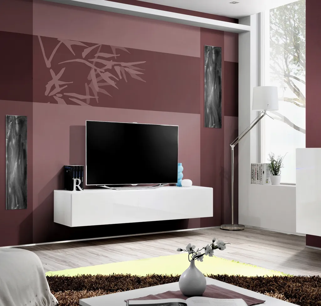 Meuble pour TV FREYA blanc : optimisez votre salon avec un design contemporain