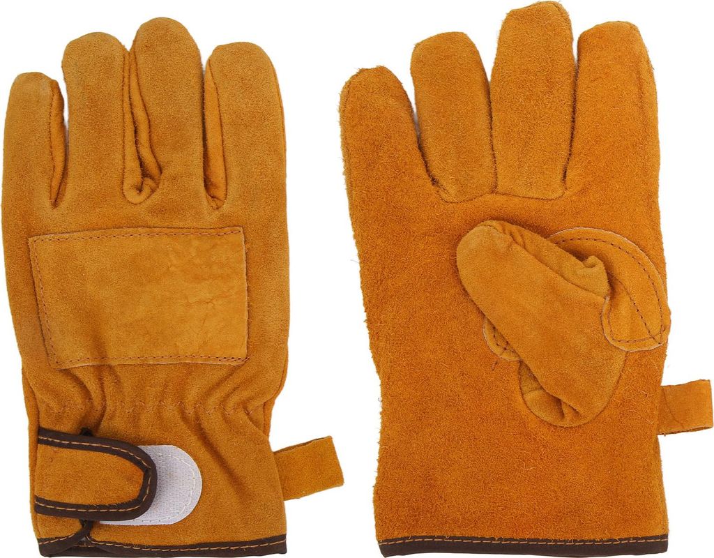 Hitzebeständige Handschuhe Kälber Leder Polyester Handschutz BBQ Grill Of