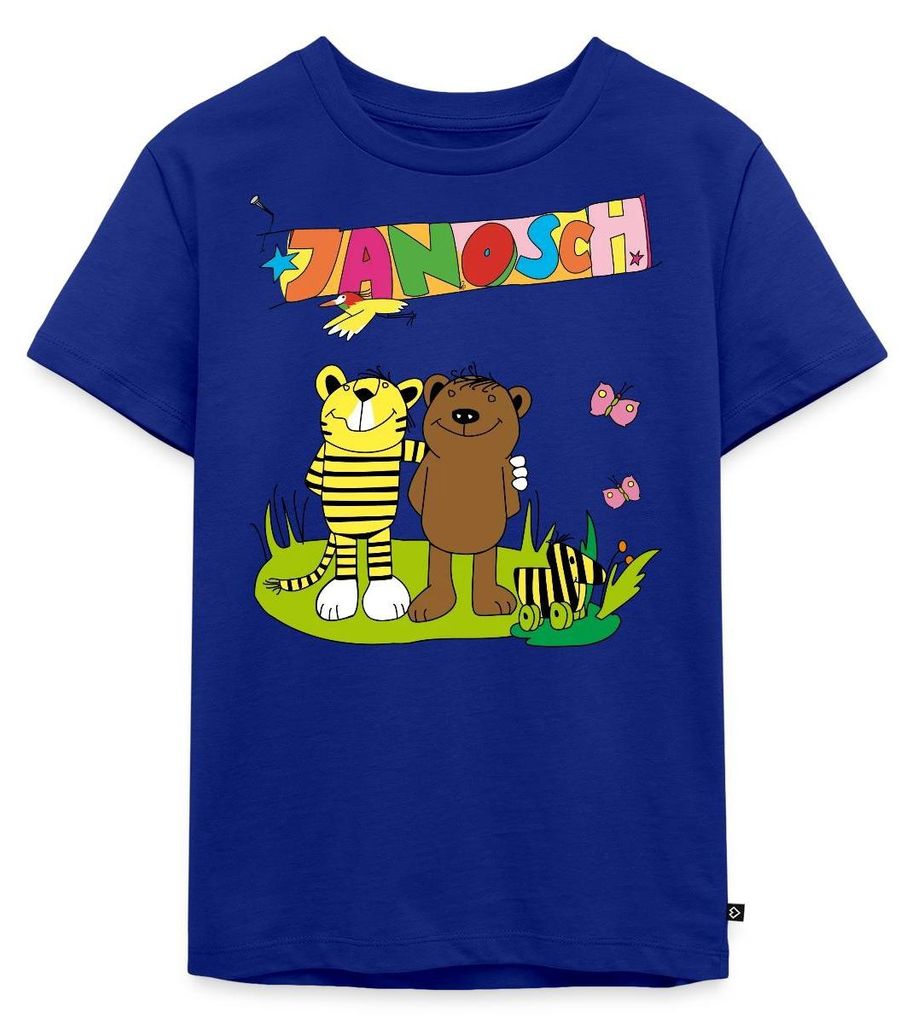 Spreadshirt Janosch Tiger und Bär Freundschaft Kinder Premium T-Shirt, 110/116 (4 Jahre), Royalblau