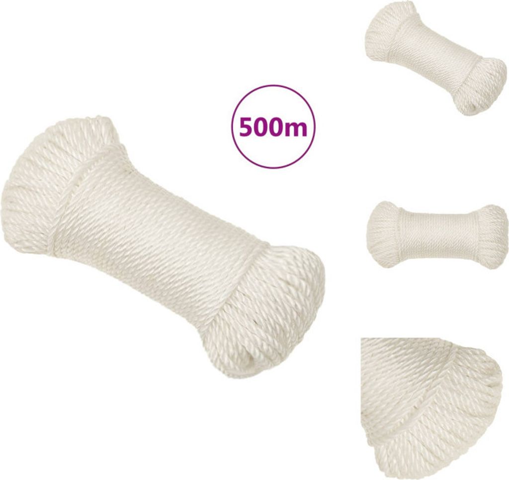 vidaXL Arbeitsseil Weiß 3 mm 500 m Polypropylen - Seile