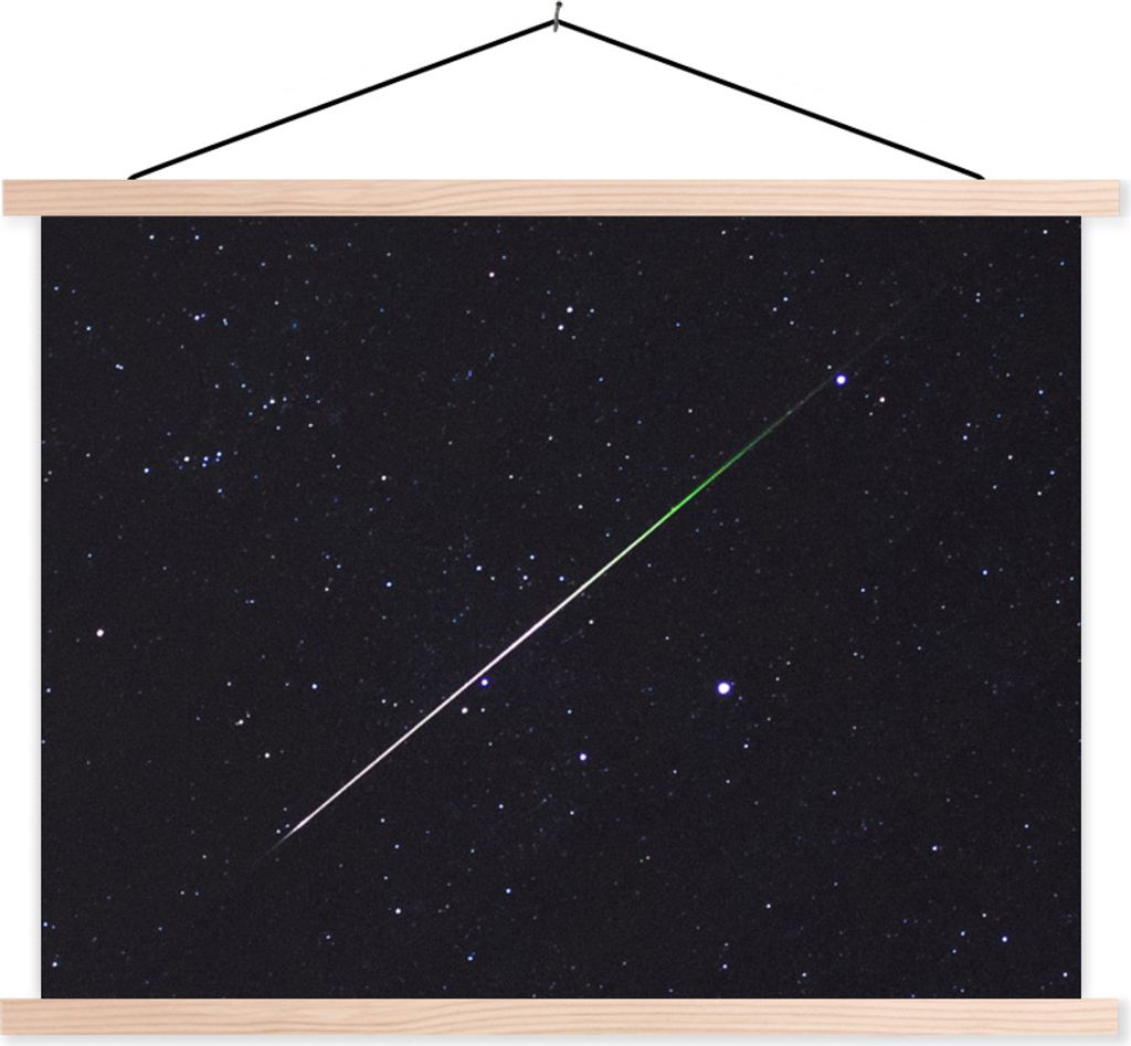 MuchoWow Textilposter Eine bunte Sternschnuppe 40x30 cm mit holzfarbenen Rahmen - Bilder