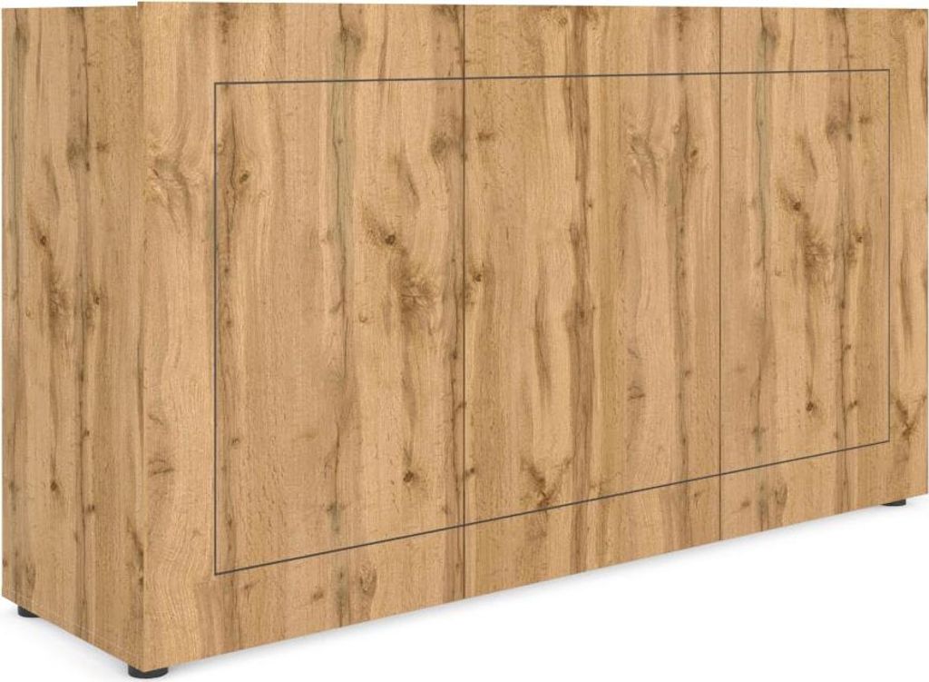 ITAMOBY - Kommode 3-türig 150x40x83,5 cm Elios Eiche Natur