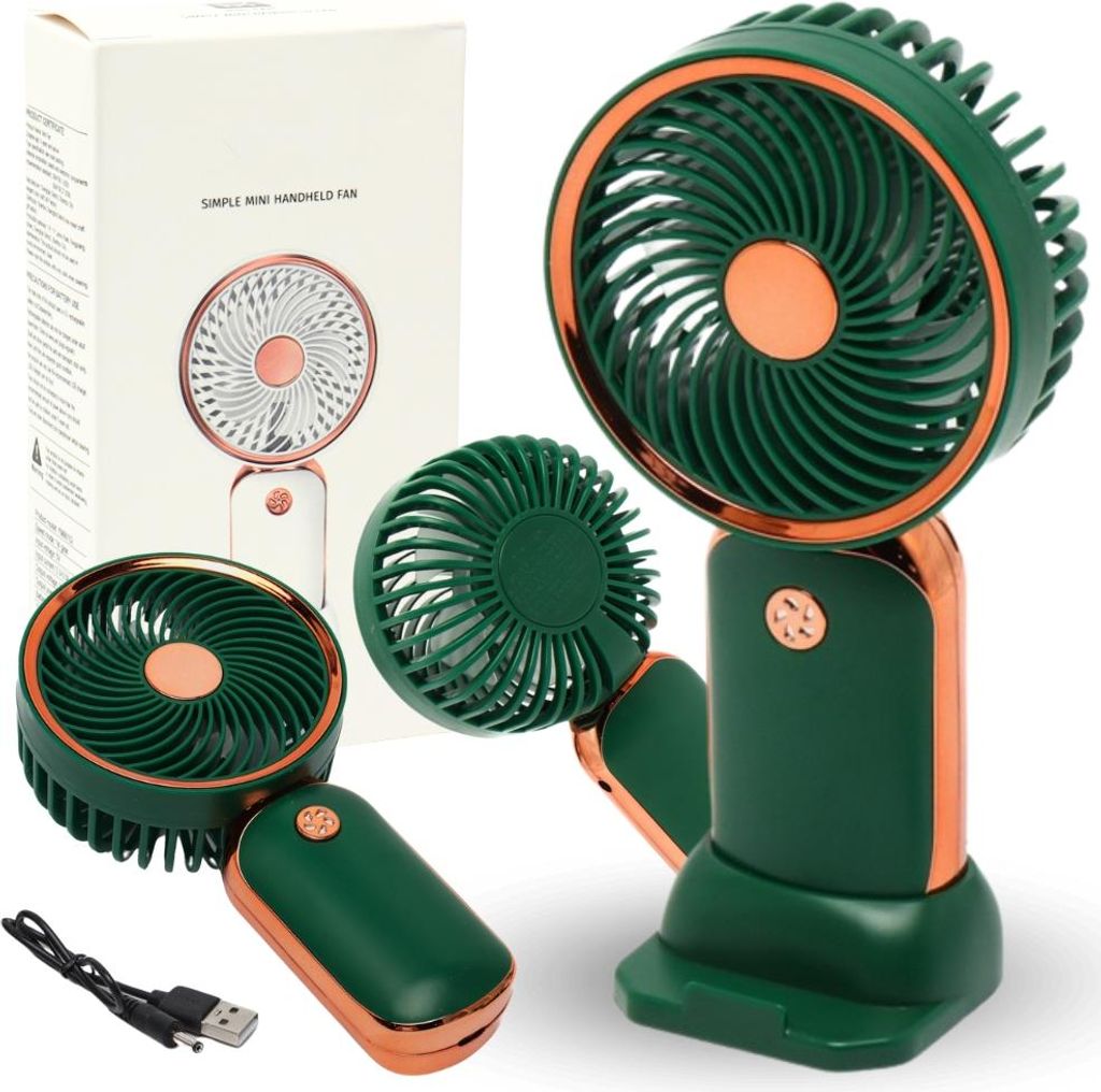 Mini ventilatore tascabile in oro rosa con batteria Immagine del prodotto 