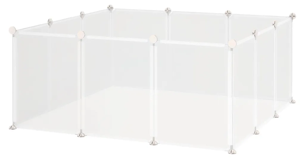 Enclos anti-fugue pour petits animaux parc 12 panneaux blanc modulable