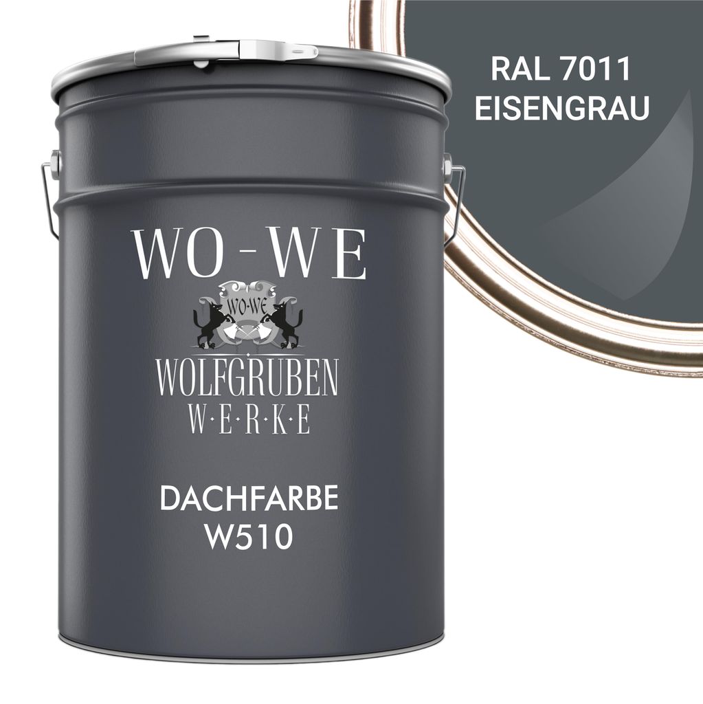 Dachfarbe Sockelfarbe Dachbeschichtung W510 Eisengrau RAL 7011 - 10L