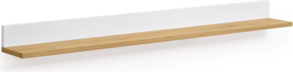 Regal Abilen 120 x 9,5 x 15 cm MDF Eichenfurnier Weiß Natur