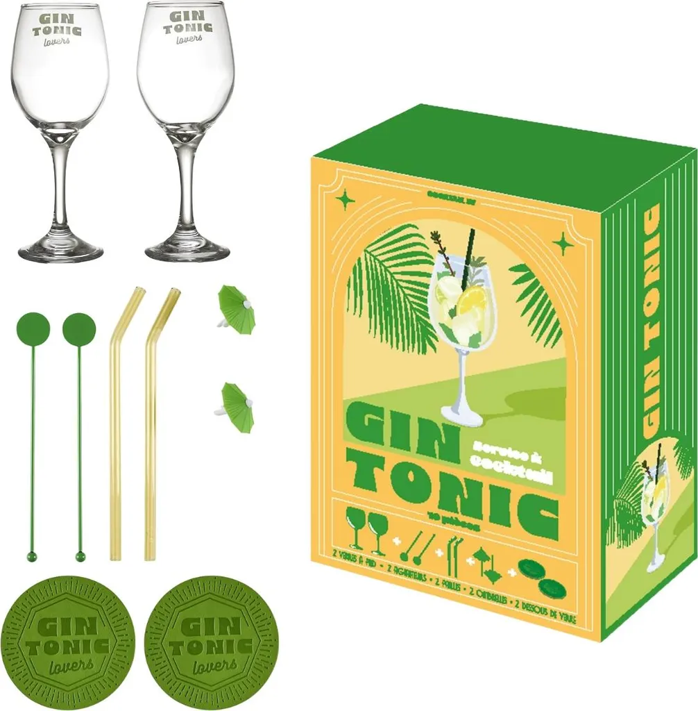 Kit Gin & Tonic 10 Pezzi HowHomely: Accessori Bar per Casa