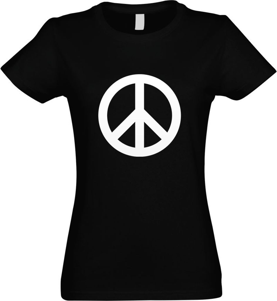 Kiwistar - T-Shirt tailliert - Damen - schwarz - Peace - mit Motiv Bedruckt - Funshirt Design - Sport - Freizeit - Damen - XL
