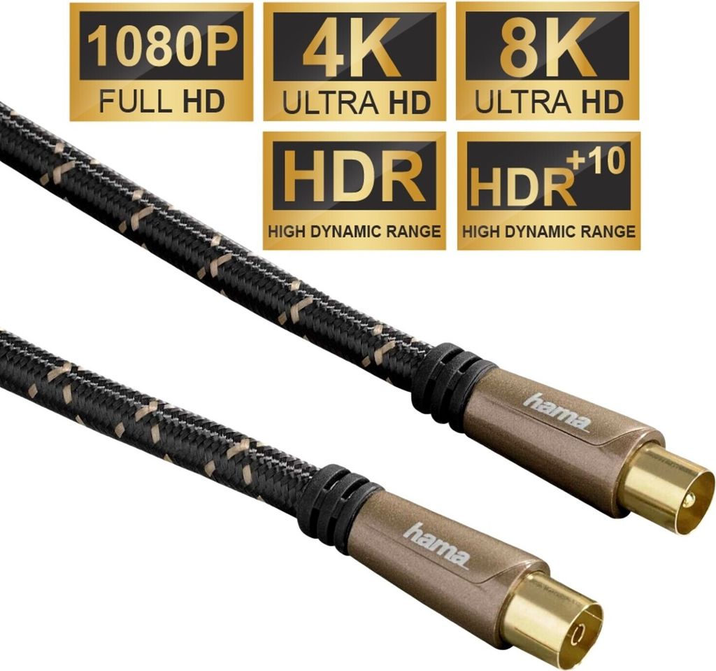 Antennen-Kabel 5m 120dB Filter vergoldet Braun Produktbild 