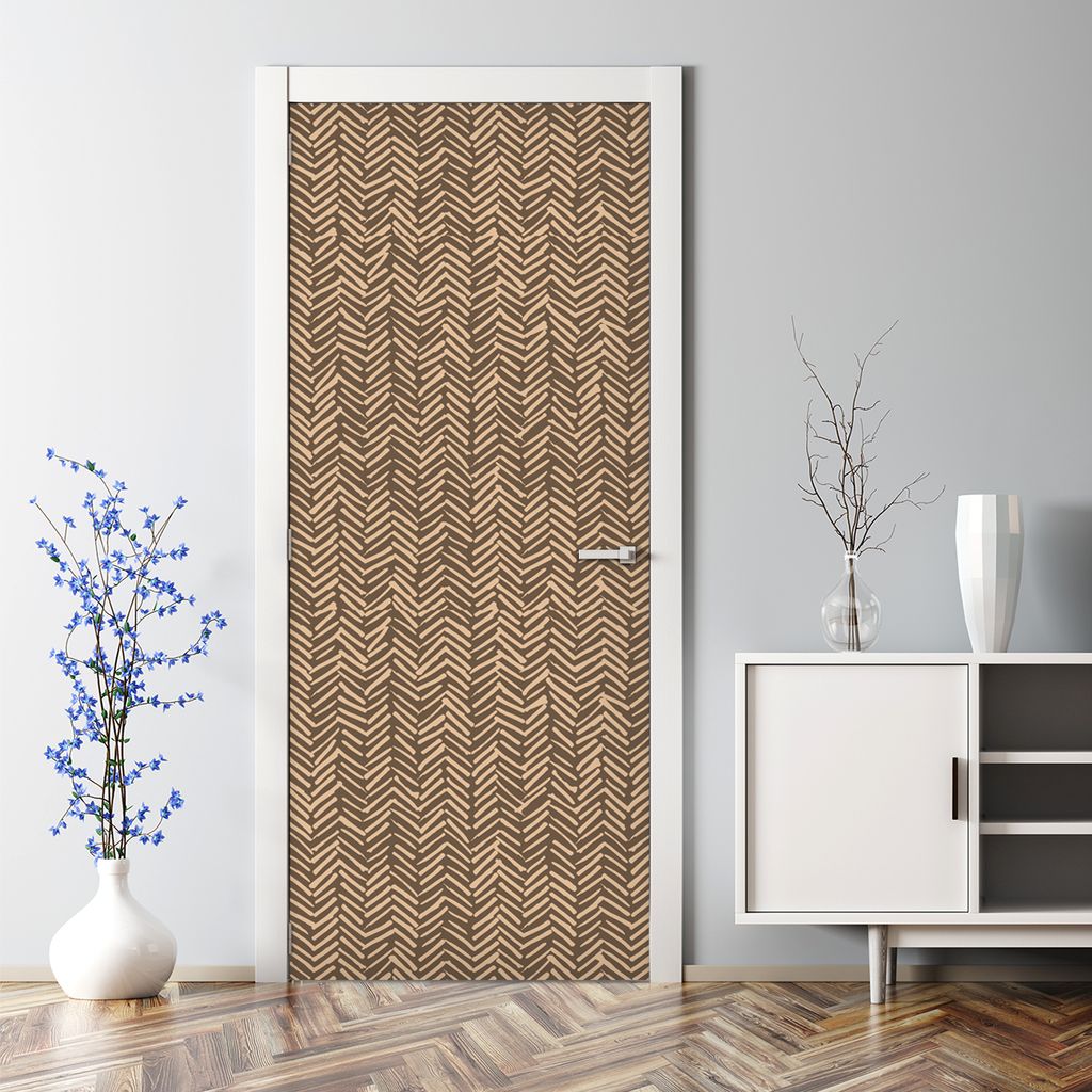 Dekorative Türposter Aufkleber selbstklebend Klebefolie Graue geometrische Blumen 70 x 200 cm
