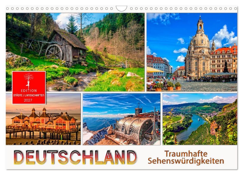 Deutschland - traumhafte Sehenswürdigkeiten (Wandkalender 2027 DIN A3 quer), CALVENDO Monatskalender