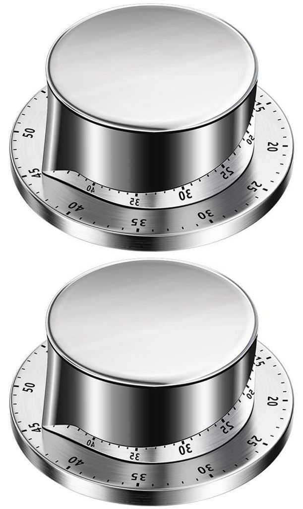 Küchenwecker, Kochwecker mit lautem Alarm, mechanisch – magnetische Rückseite, keine Batterien erforderlich, elegantes, mattes Gehäuse
