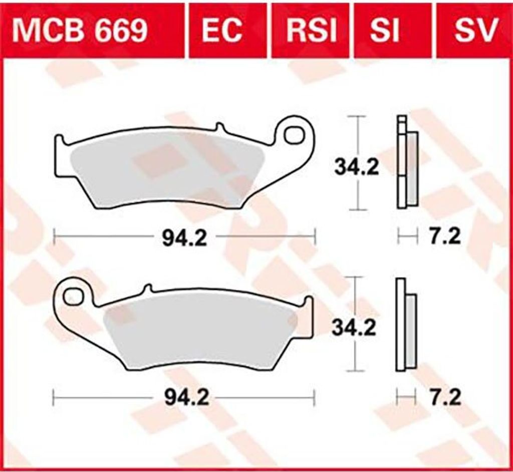 Sada brzdových destiček, kotoučová brzda TRW MCB669SI Obrázek produktu 