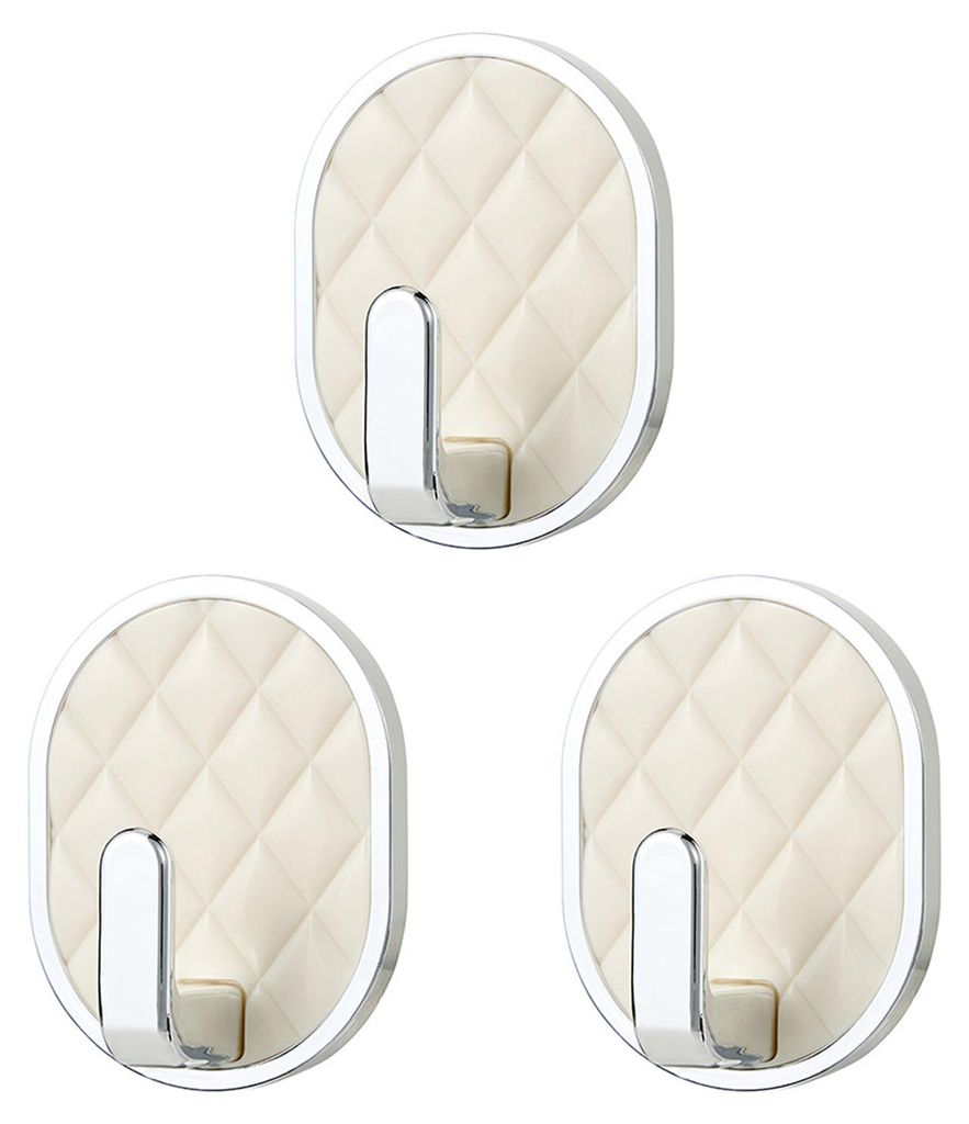 3er-Pack selbstklebende Badezimmerhaken, wasserfest, rautenförmiges Design, Wandhaken zur Befestigung von Küchenutensilien, Handtüchern, Kleidun...