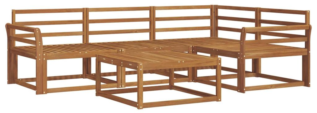 Hochwertigen Möbel Outdoor-Sofa garnitur moderne - Balkonmöbel/Gartenlounge-Set - robust und langlebig - 5 pcs Natur Massivholz Akazie - Gartenso...
