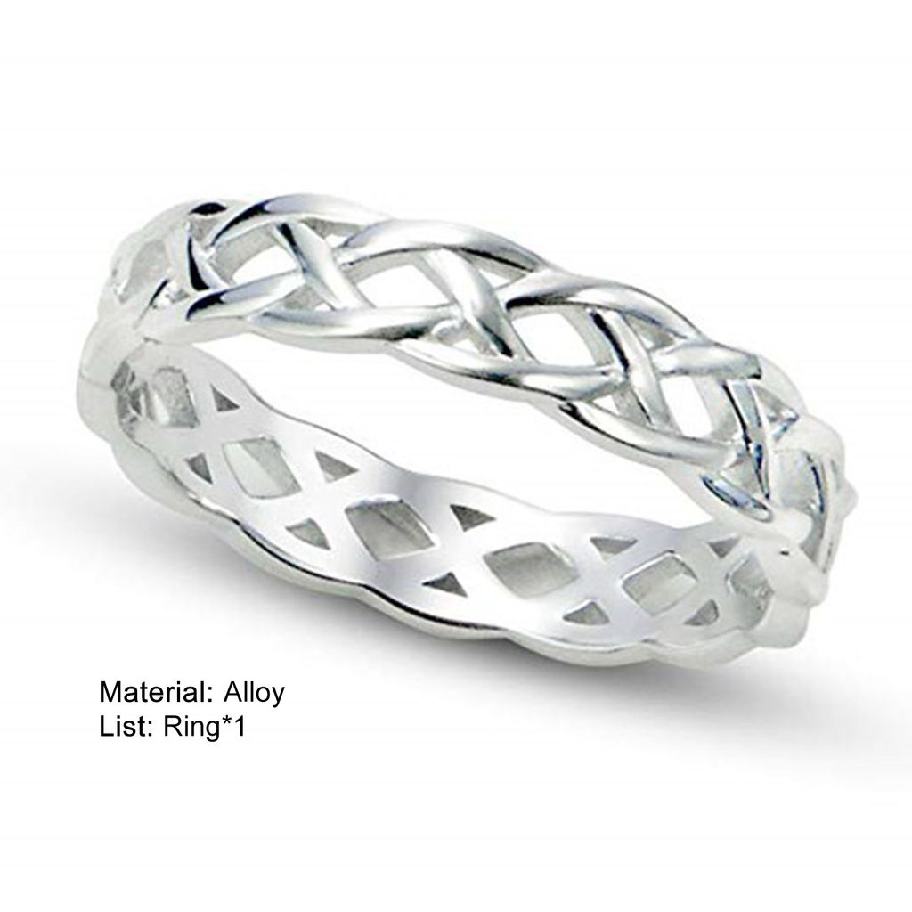 Glatter, exquisiter Hochzeitsring, verschleißfest, für Damen und Herren, Knoten für immer, Band-Charm-Schmuck-Silber,US 11