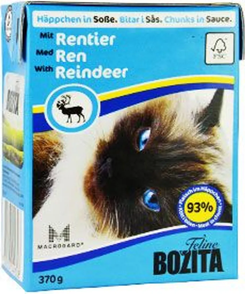 Nourriture Chat Exigeant Bozita au Renne en Sauce Tetra Recard 370g