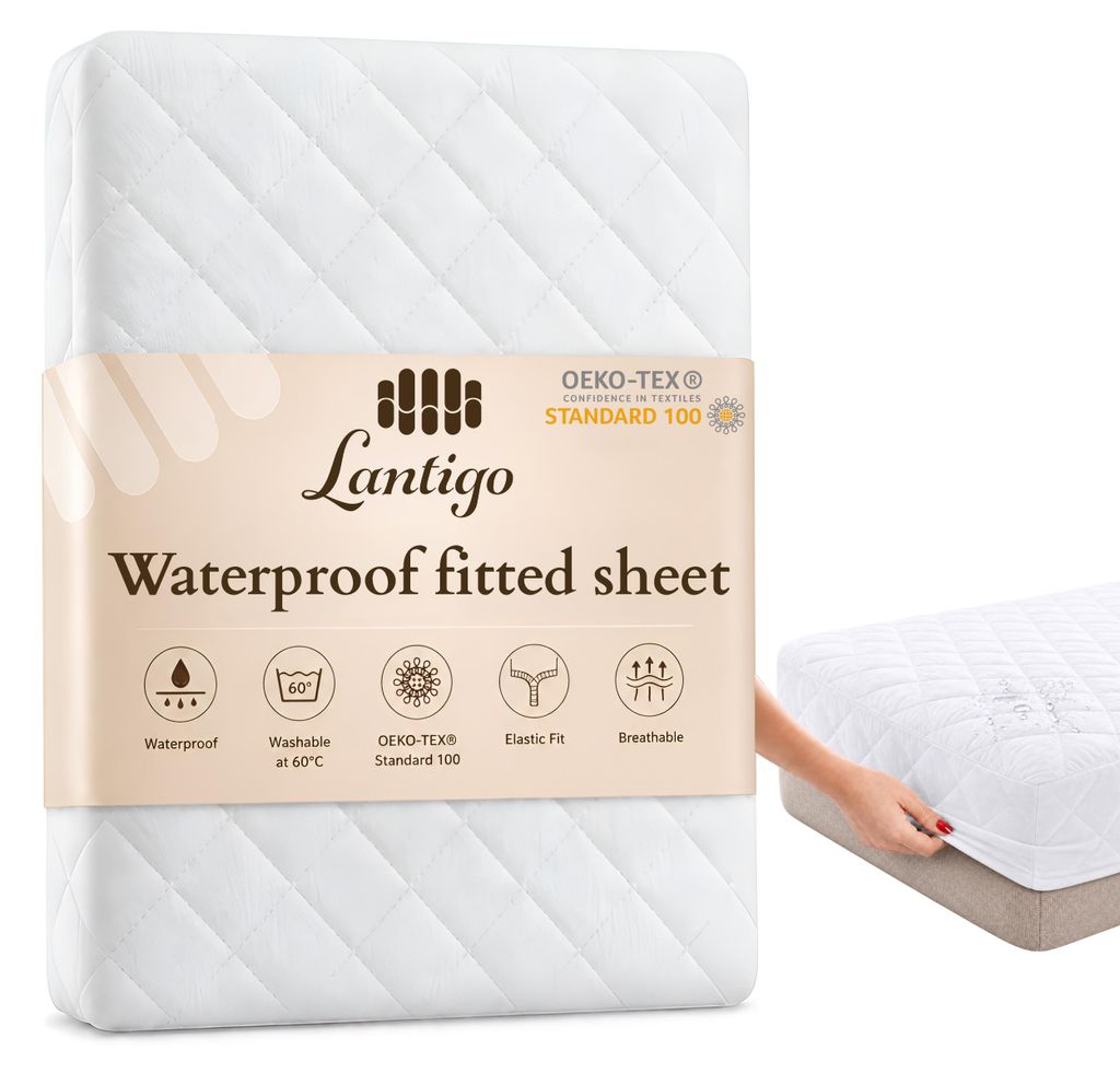 Lantigo Matratzenschoner wasserdicht 200x200 cm, gesteppt, Produktbild 