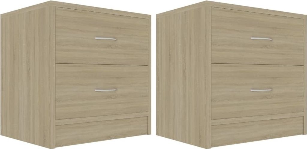 vidaXL Nachttische 2 Stk. Sonoma-Eiche 40x30x40 cm Produktbild 1