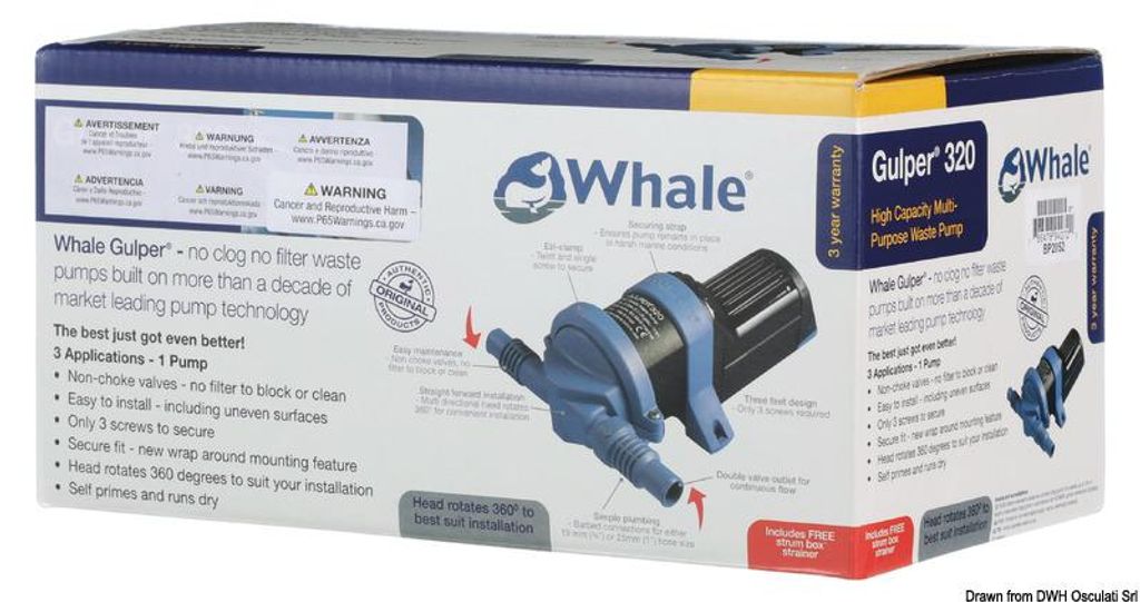 WHALE Gulper Pumpe 320 12V Einzelhandel - Osculati 16.156.15