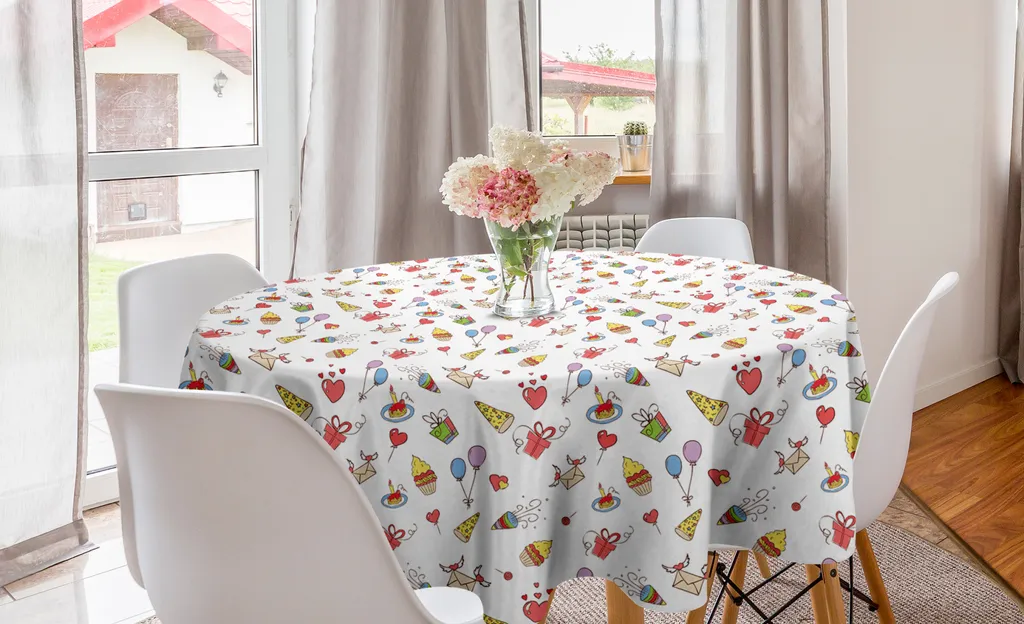 ABAKUHAUS Tovaglia Rotonda 150cm Antimacchia per Feste e Compleanni - 1