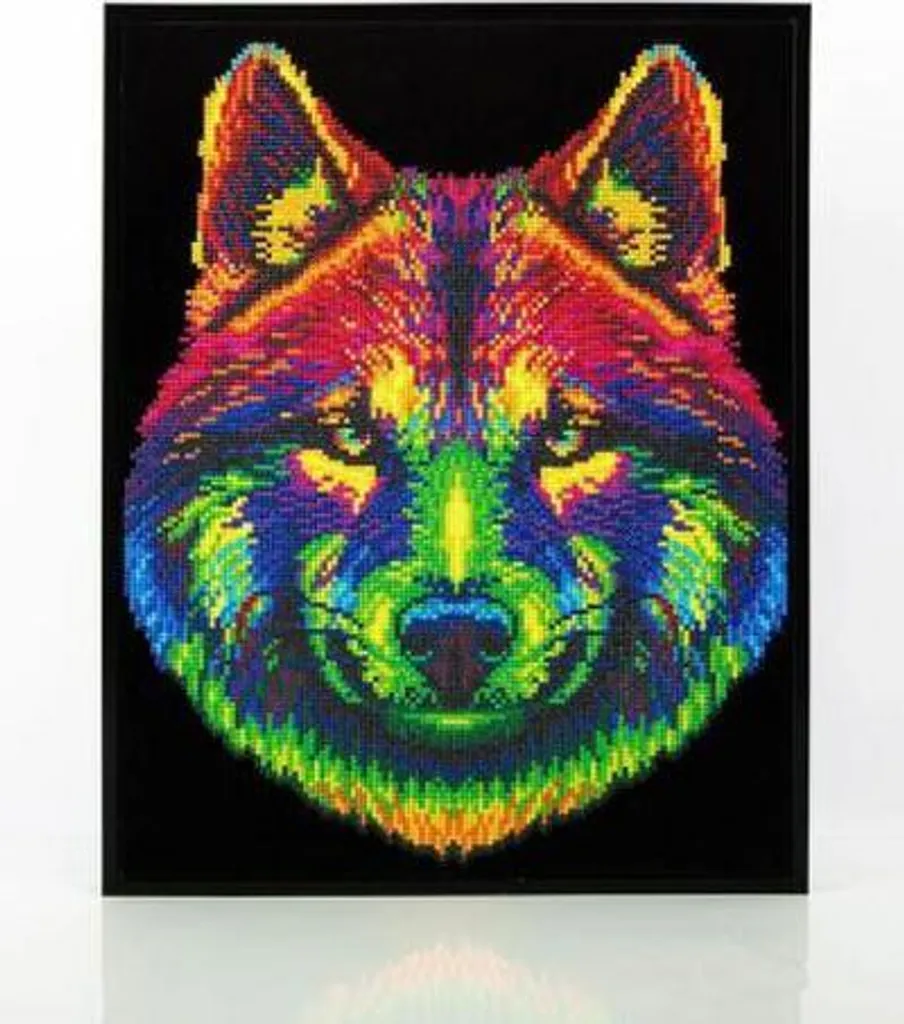 Broderie Diamant Néon Wolf Diamond Dotz - Kit Peinture Diamant Complète