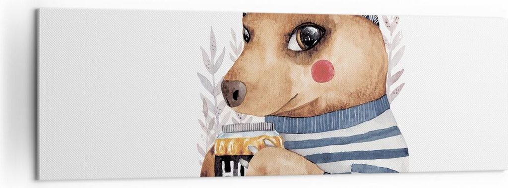 Bild auf Leinwand - Leinwandbild - Einteilig - Anthropomorphisierung Bär Kinder - 160x50cm - Wand Bild - Wanddeko - Wandbilder - Leinwanddruck - B...