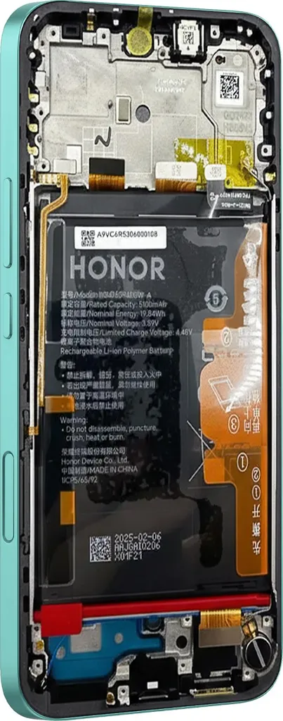 Bloc Écran LCD et Batterie pour Honor 90 Lite Turquoise, Pièce d'Origine - 2