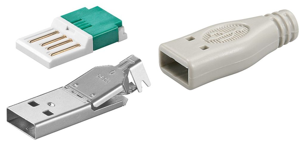 Goobay USB A-Stecker - zur werkzeugfreien Crimp-Montage