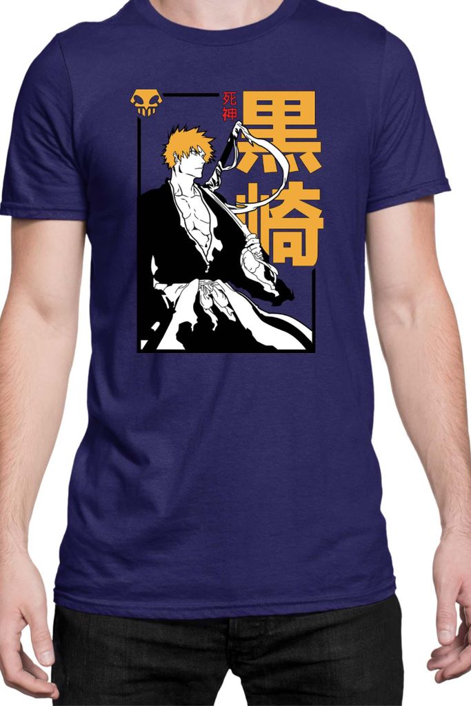 Herren T-Shirt Manga Japan Anime Comics Animation Bleach 005, Man XL / Dunkelblau