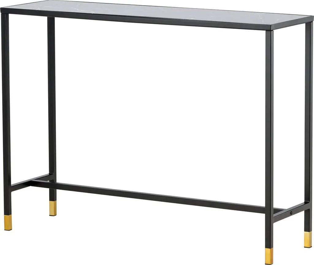 Petite console marbre noir Dipp 30x100 cm pour entrée étroite - 5