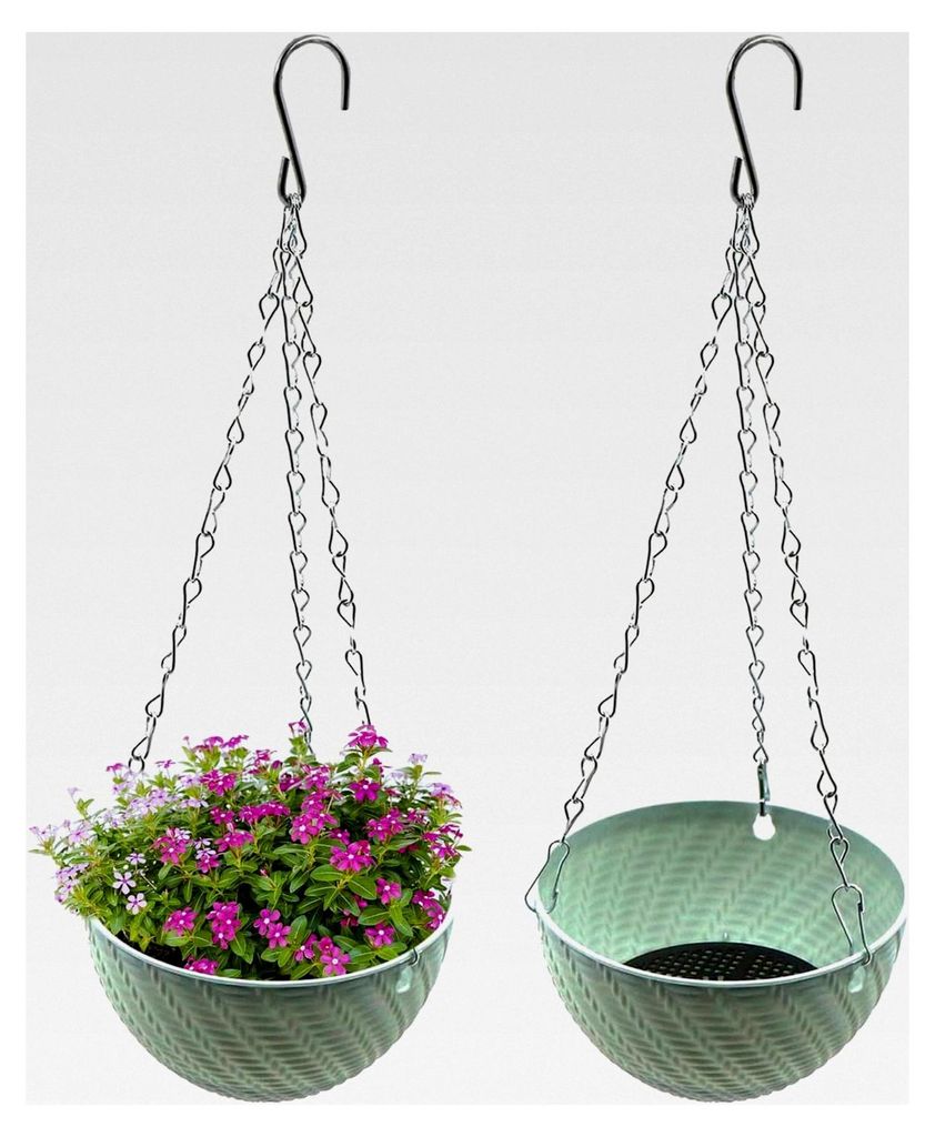 Hängende Blumentöpfe - 2 Stück Balkon-Hängetöpfe für Wandpflanzenhalter, 15 cm Durchmesser, Blau
