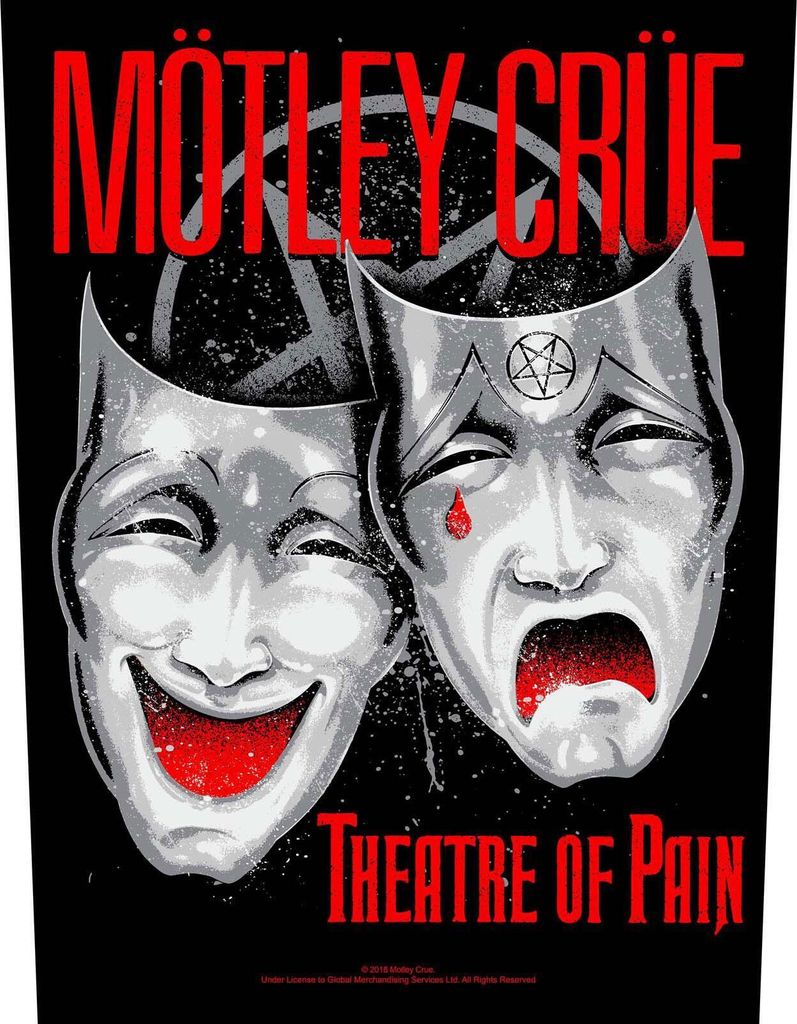 Motley Crue - Patch "Theatre Of Pain" RO5305 (Einheitsgröße) (Schwarz/Rot/Weiß)