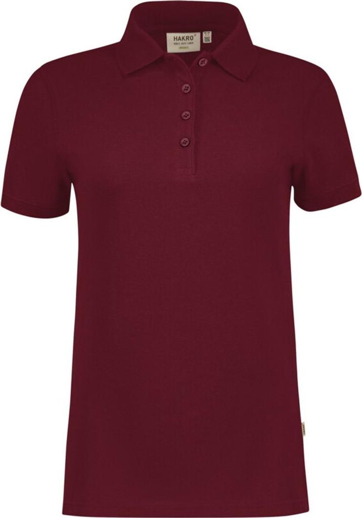 HAKRO Hakro Damen Poloshirt Bio Baumwolle Gots #301 Gr. L weinrot