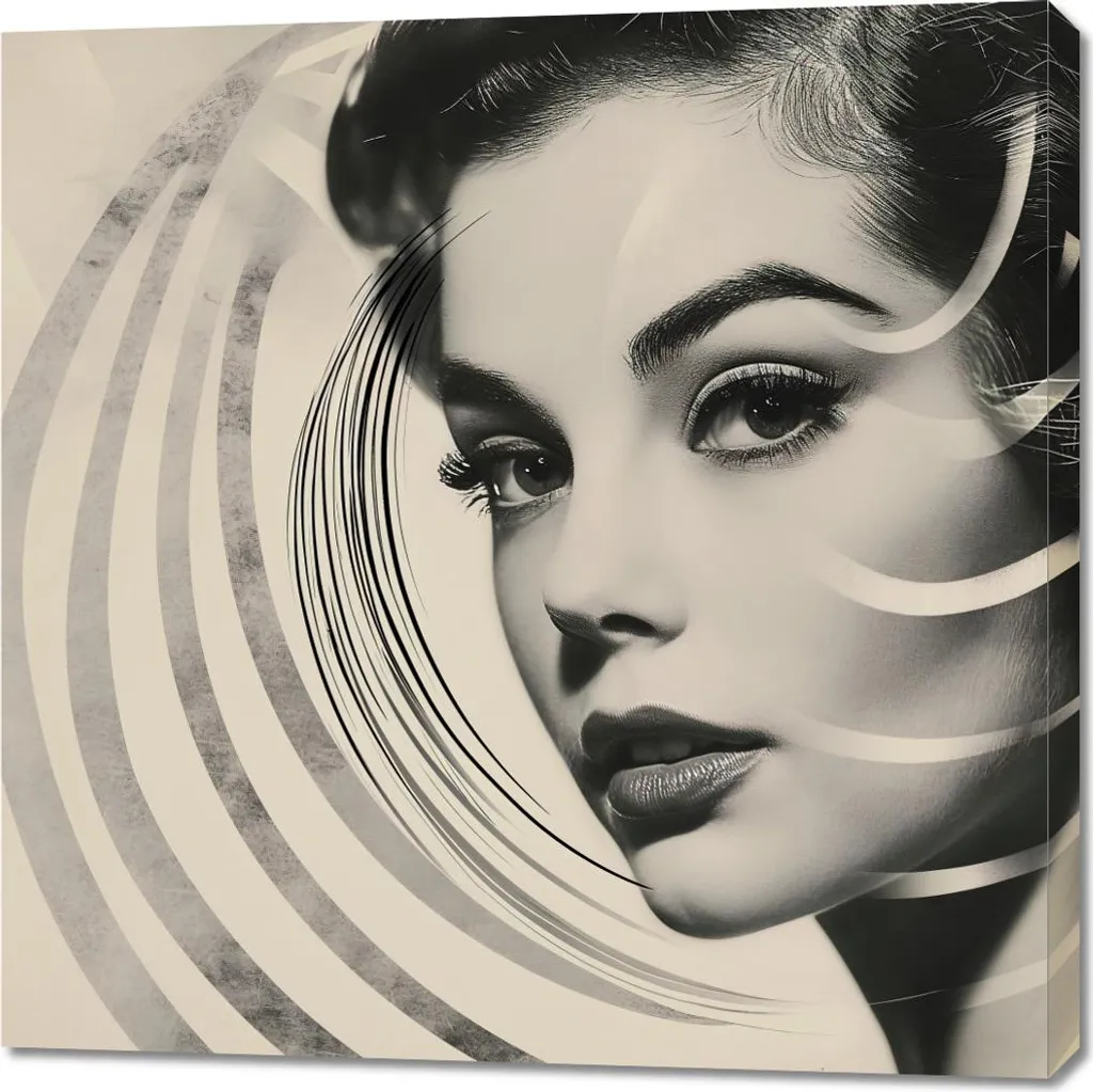 Image 90 x 90 cm Icône du Cinéma Noir et Blanc - Toile Tendance