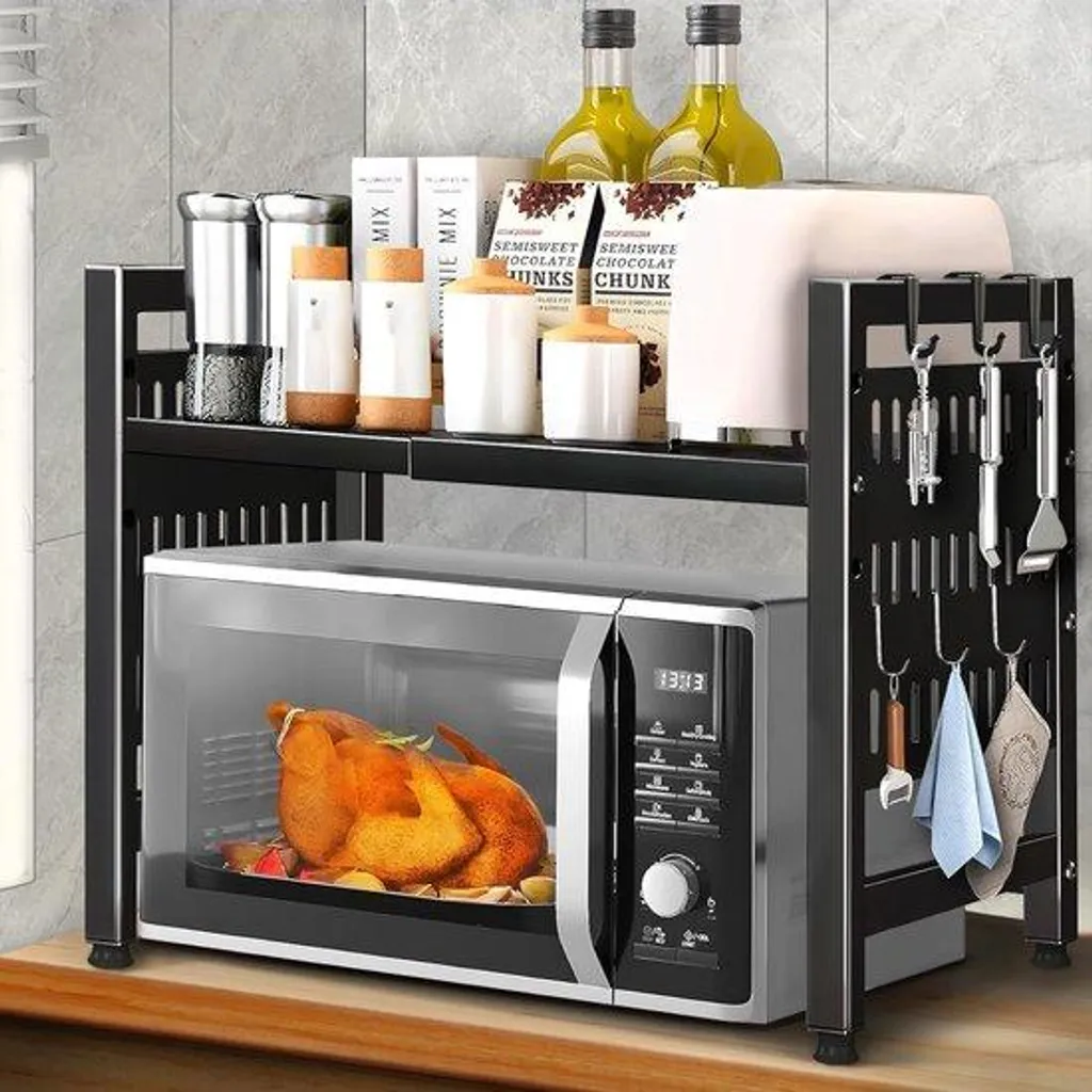 Étagère à aimants noire avec crochets en métal robuste pour frigo
