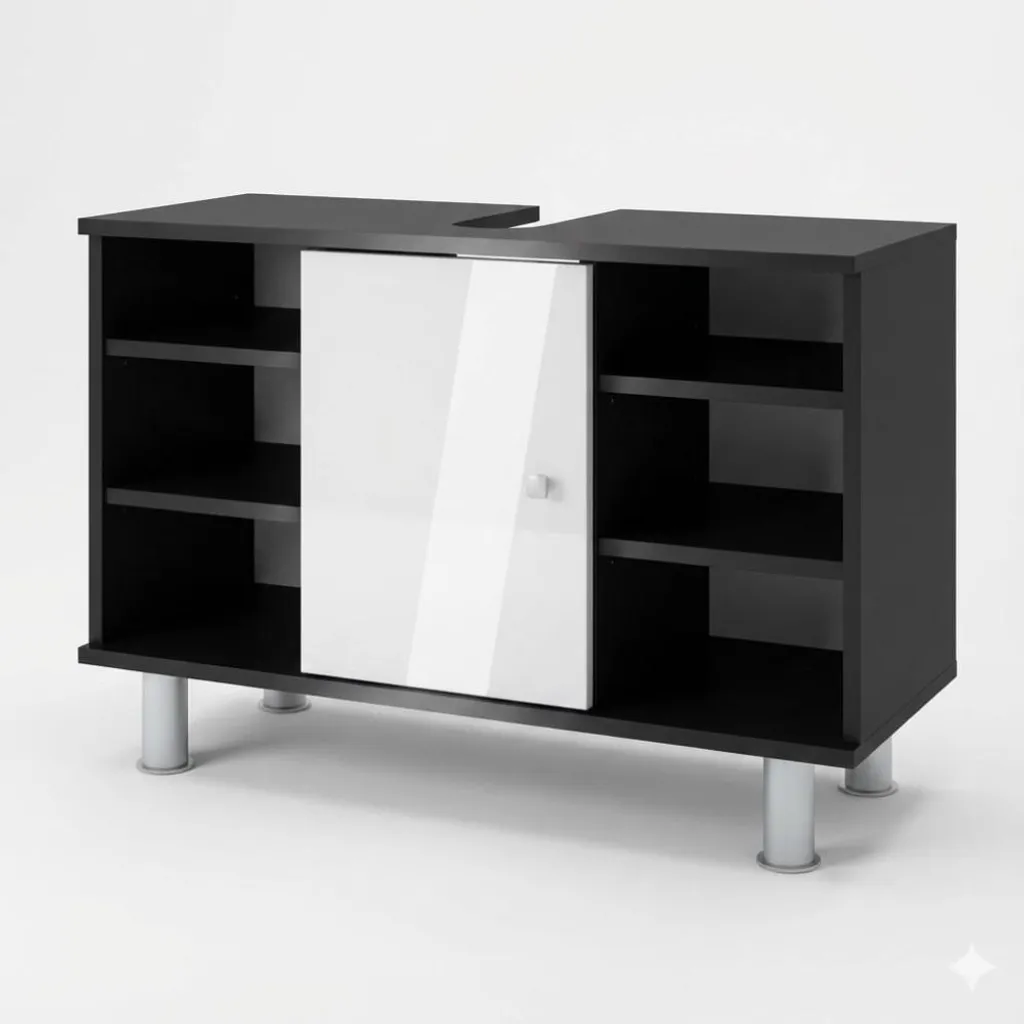 Meuble de salle de bain sous vasque Vicco Fynn 80cm anthracite et blanc