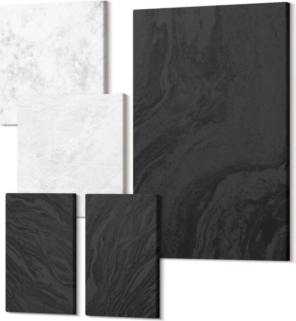 Wandbilder Leinwand 5-teilig – – Polycanvas Kunstdruck – Moderne Bilder für Wohnzimmer & Schlafzimmer – Aufhängefertig – 2x 30x30 cm +...