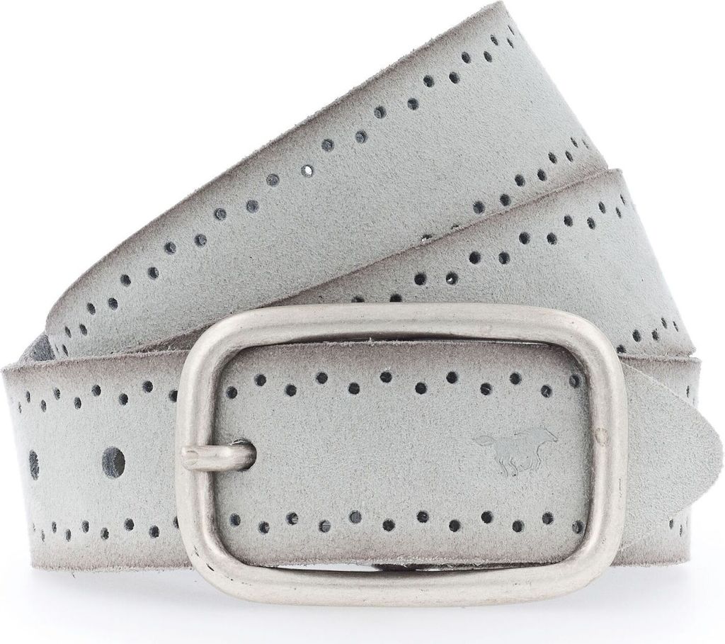 MUSTANG Leder Gürtel Woman's Belt 3.5 W110 Light Grey grau
