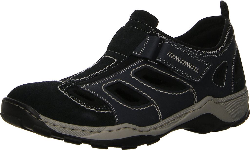 Rieker Herren Klett Halbschuh durchbrochen dunkelblau 44 Produktbild 93