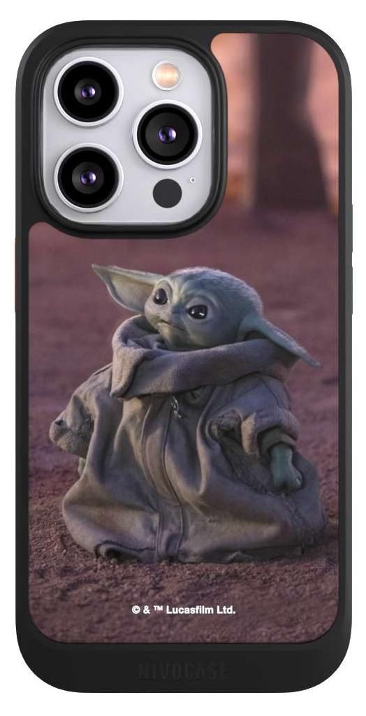 NIVOCASE Hülle für Apple iPhone 14 Pro Handyhülle NIVOcore Case Schwarz Star Wars Baby Yoda The Child