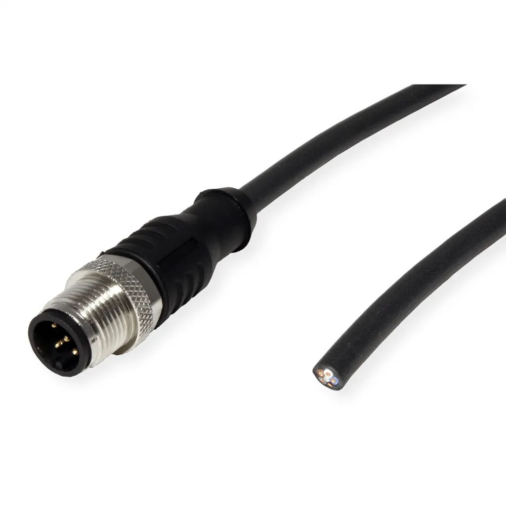Connecteur M12 A-codé 5 pôles en PUR résistant 1m extrémité libre