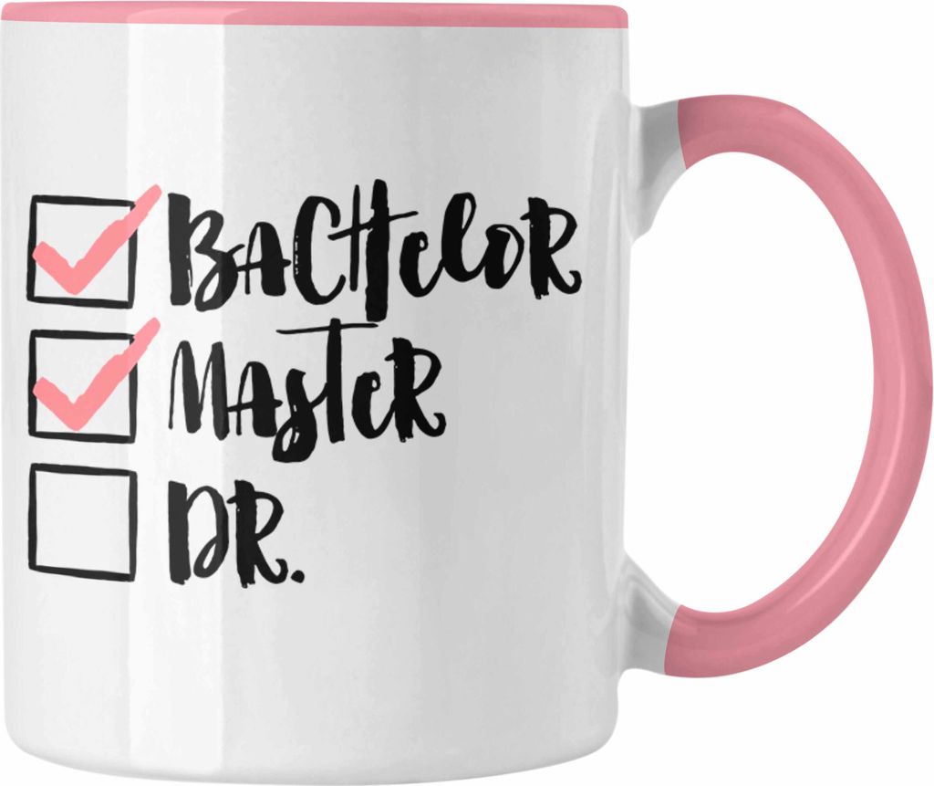 Trendation - Master Abschluss Geschenk Tasse Bestanden Studium Prüfung Graduation - Bachelor Master Doktor (Rosa)