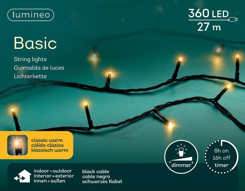 Lumineo Lichterkette Basic 360 LED 27 m klassisch warm, Produktbild 