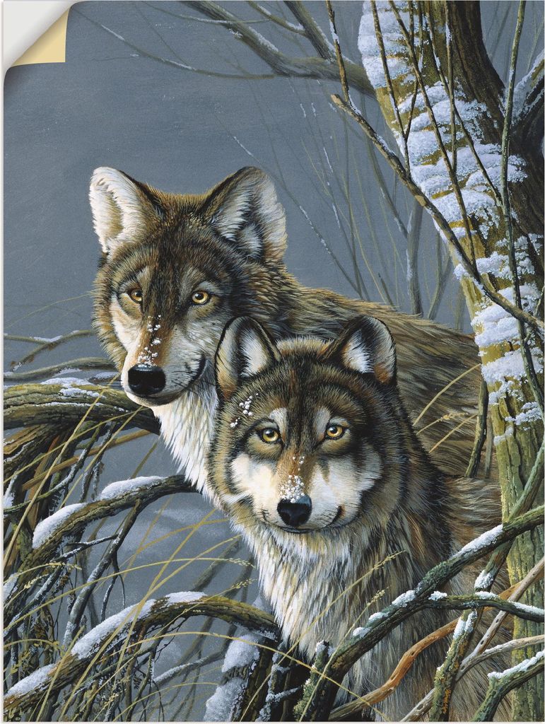 ARTland Wandbild, selbstklebend Zwei Wölfe Größe: 60x80 cm