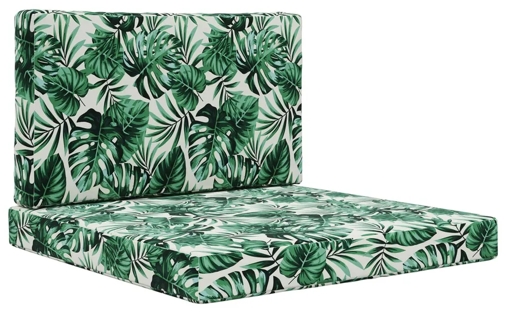 Coussins d'extérieur en polyester résistant lot de 2 avec imprimé feuilles